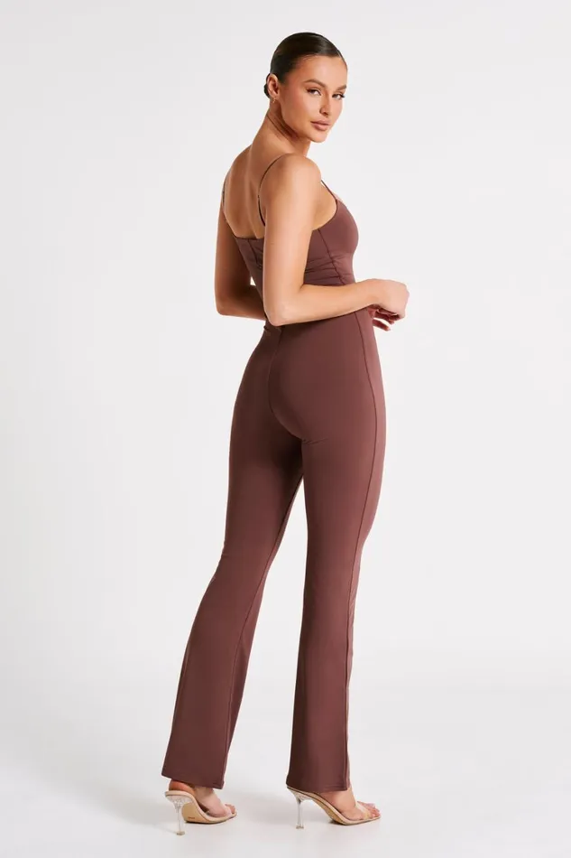 Women Meshki Bottoms Adelaide Recycled Nylon Jumpsuit 8211 Mocha