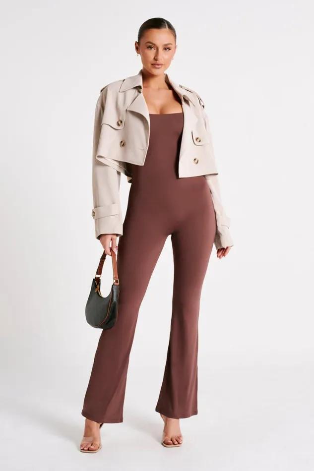 Women Meshki Bottoms Adelaide Recycled Nylon Jumpsuit 8211 Mocha