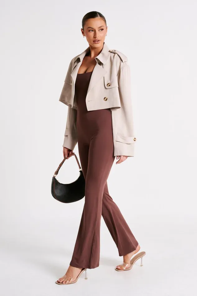 Women Meshki Bottoms Adelaide Recycled Nylon Jumpsuit 8211 Mocha