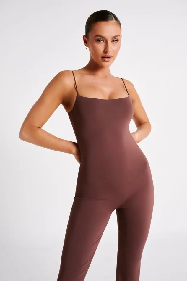 Women Meshki Bottoms Adelaide Recycled Nylon Jumpsuit 8211 Mocha