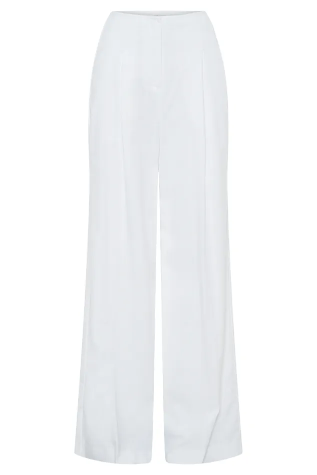 Women Meshki Bottoms Adrina Straight Leg Linen Pant 8211 White