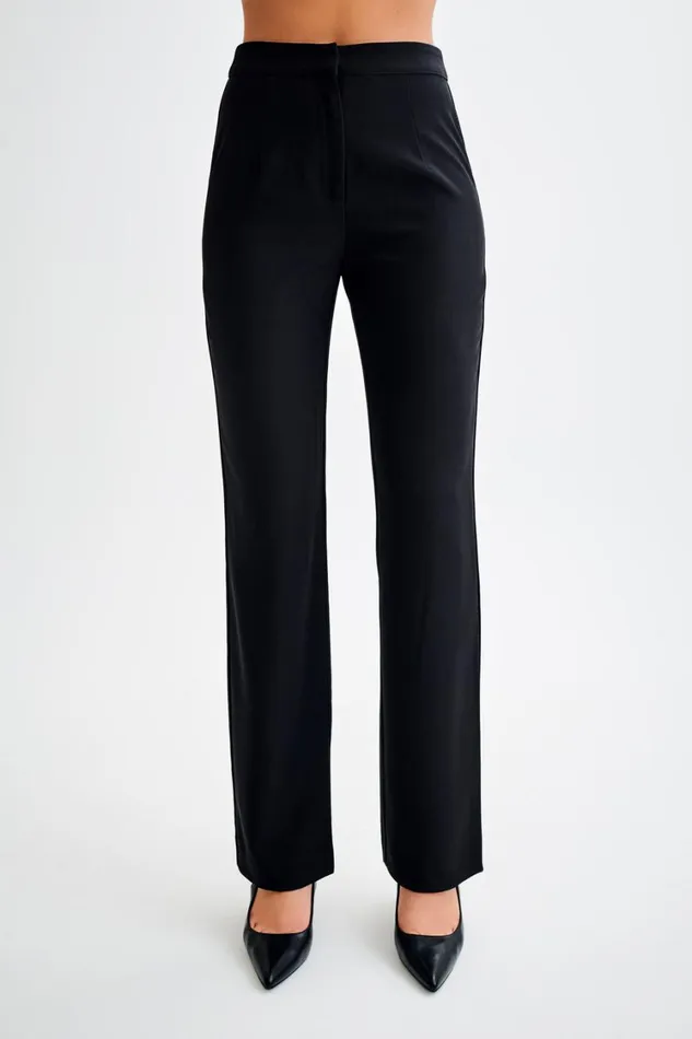 Women Meshki Bottoms Allanah Straight Leg Pant 8211 Black