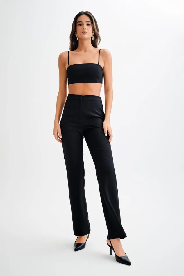 Women Meshki Bottoms Allanah Straight Leg Pant 8211 Black