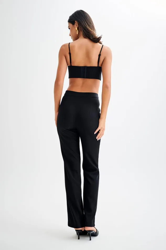 Women Meshki Bottoms Allanah Straight Leg Pant 8211 Black