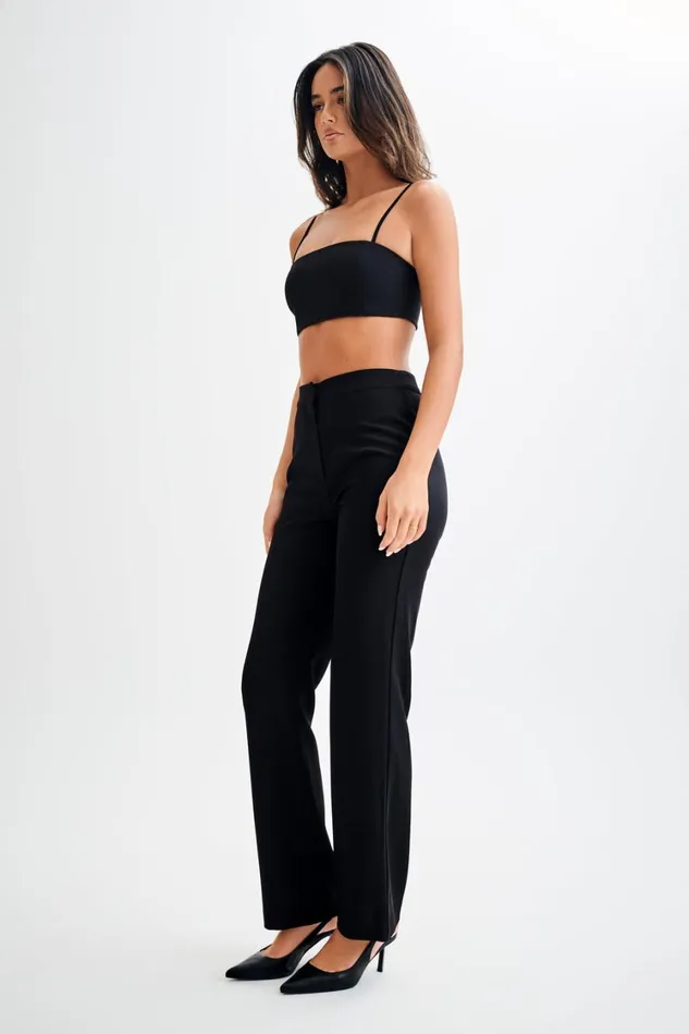 Women Meshki Bottoms Allanah Straight Leg Pant 8211 Black