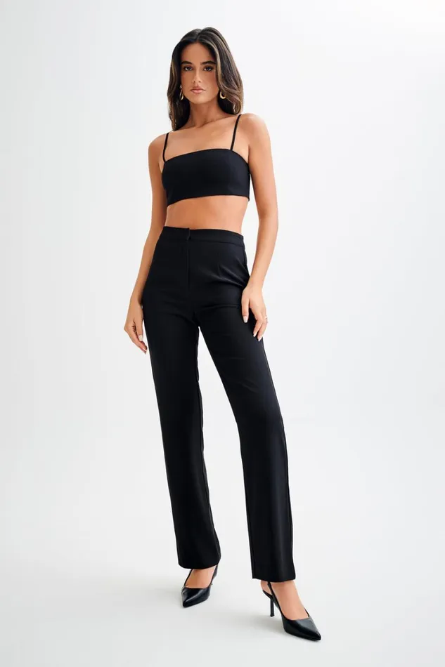 Women Meshki Bottoms Allanah Straight Leg Pant 8211 Black