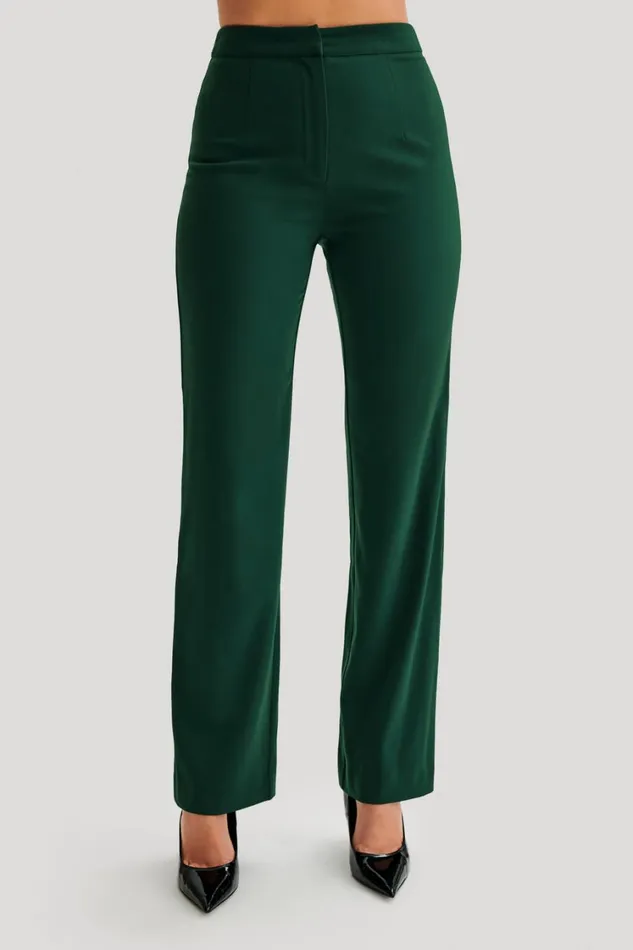 Women Meshki Bottoms Allanah Straight Leg Pant 8211 Forest Green