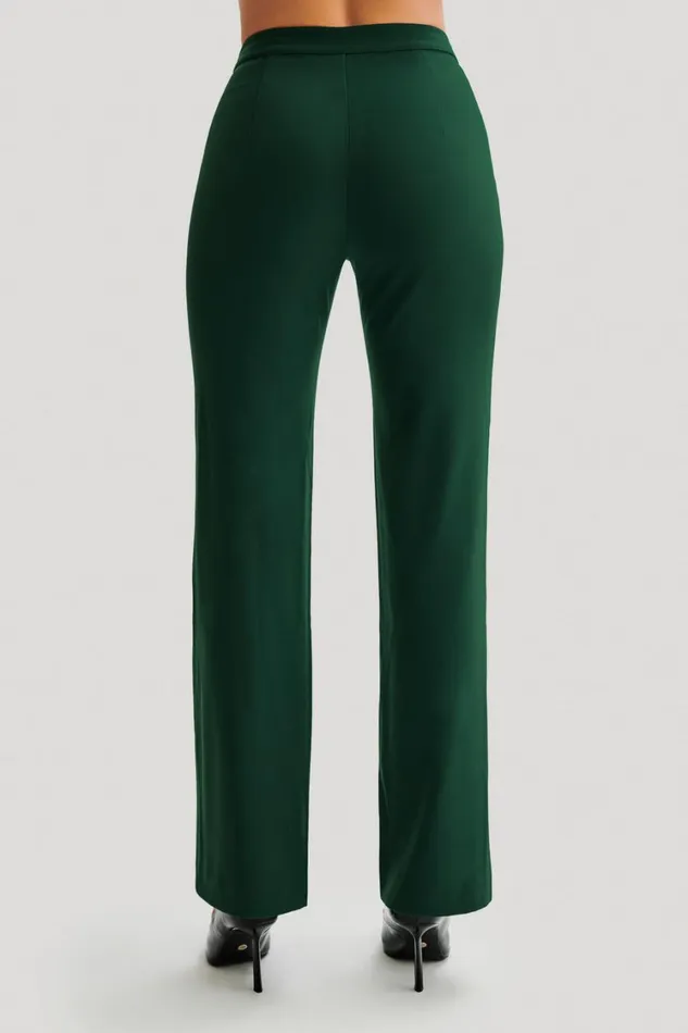 Women Meshki Bottoms Allanah Straight Leg Pant 8211 Forest Green