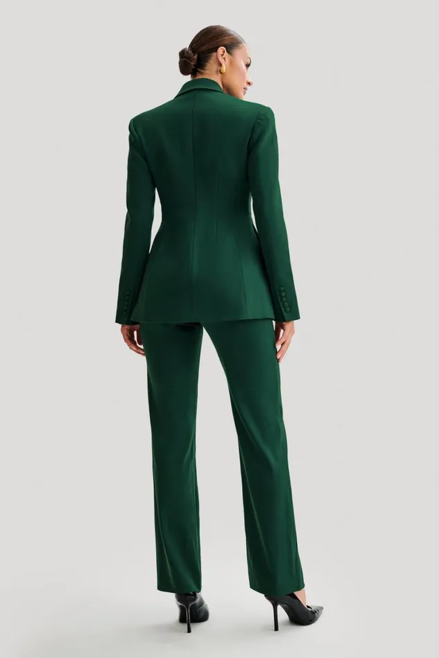 Women Meshki Bottoms Allanah Straight Leg Pant 8211 Forest Green