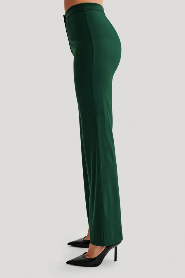 Women Meshki Bottoms Allanah Straight Leg Pant 8211 Forest Green