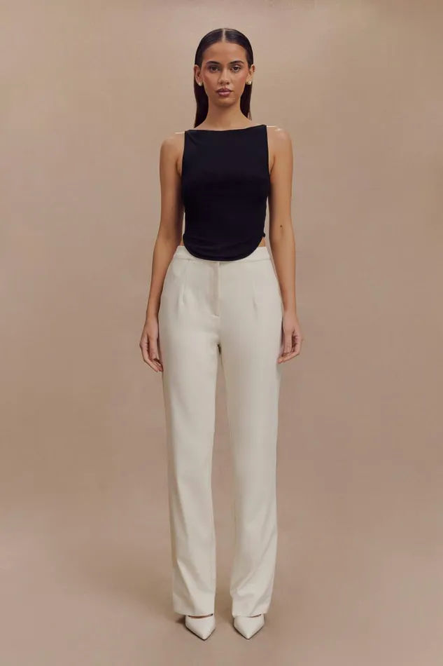 Women Meshki Bottoms Allanah Straight Leg Pant 8211 Ivory