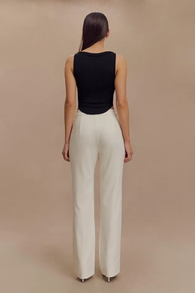 Women Meshki Bottoms Allanah Straight Leg Pant 8211 Ivory
