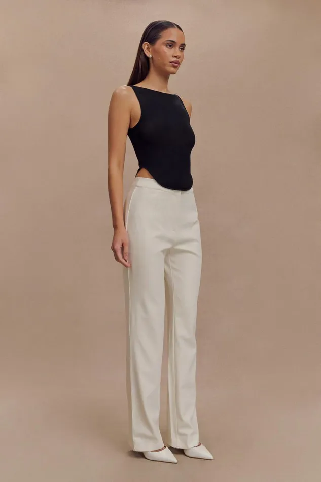 Women Meshki Bottoms Allanah Straight Leg Pant 8211 Ivory