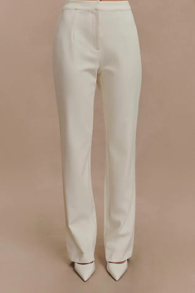Women Meshki Bottoms Allanah Straight Leg Pant 8211 Ivory