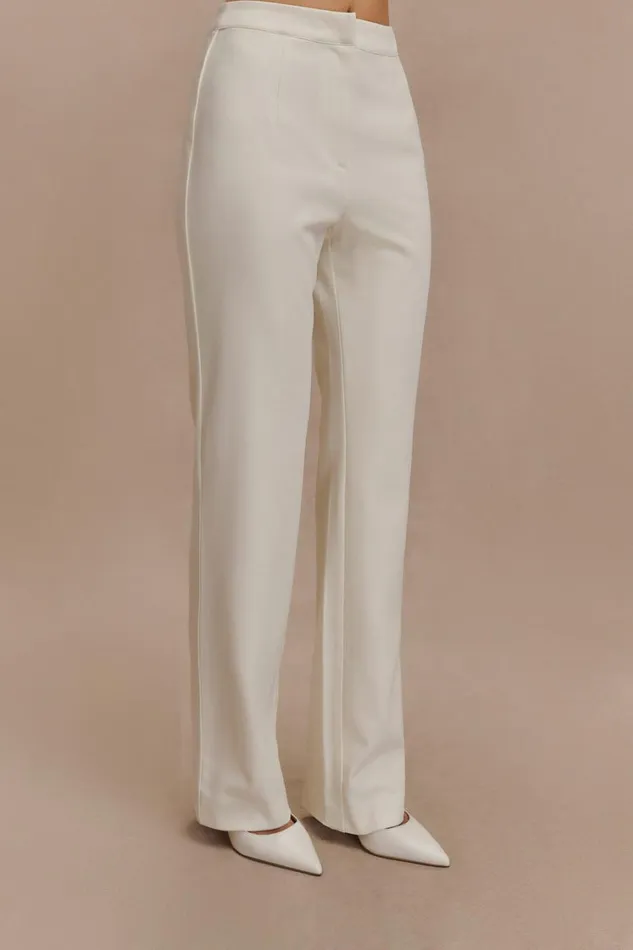 Women Meshki Bottoms Allanah Straight Leg Pant 8211 Ivory