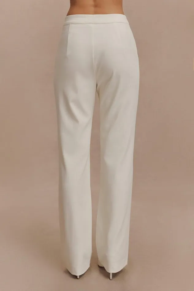 Women Meshki Bottoms Allanah Straight Leg Pant 8211 Ivory