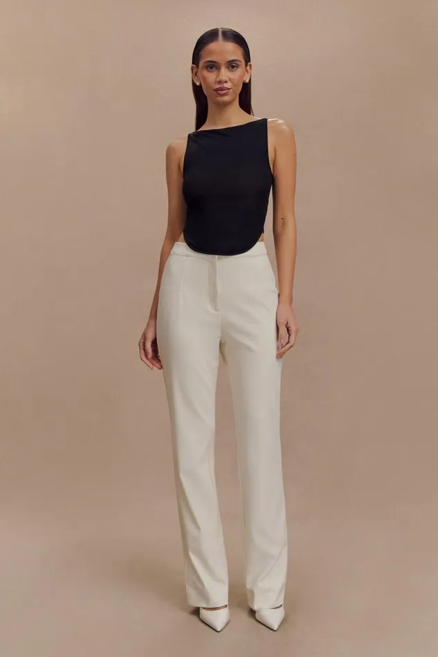 Women Meshki Bottoms Allanah Straight Leg Pant 8211 Ivory