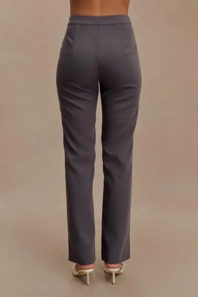Women Meshki Bottoms Allanah Straight Leg Pants 8211 Charcoal