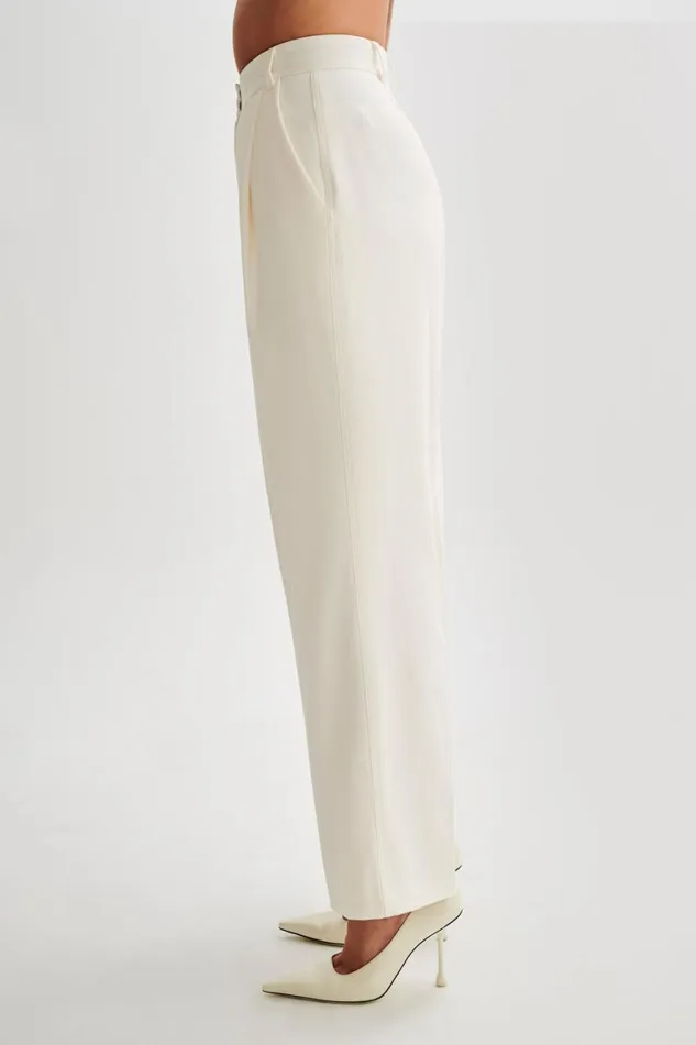 Women Meshki Bottoms Amelie Suiting Straight Leg Pants 8211 Ivory