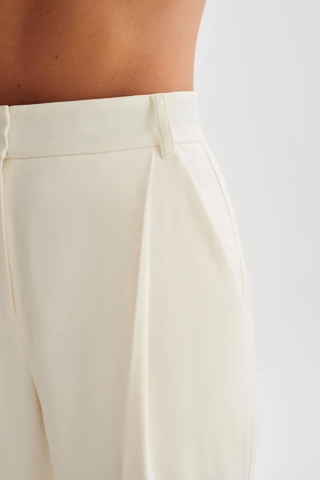 Women Meshki Bottoms Amelie Suiting Straight Leg Pants 8211 Ivory
