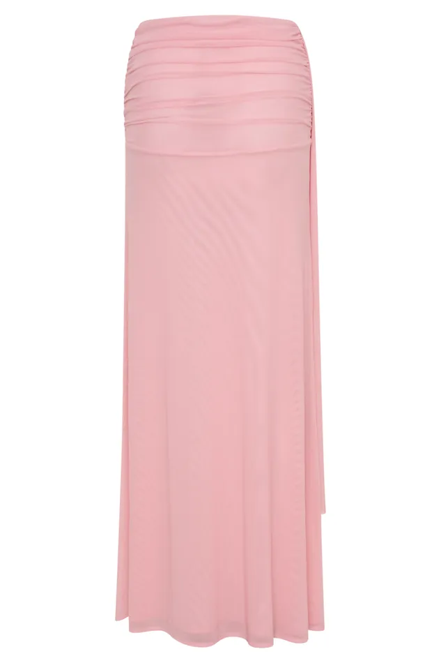 Women Meshki Bottoms Arna Mesh Maxi Skirt 8211 Candy Pink
