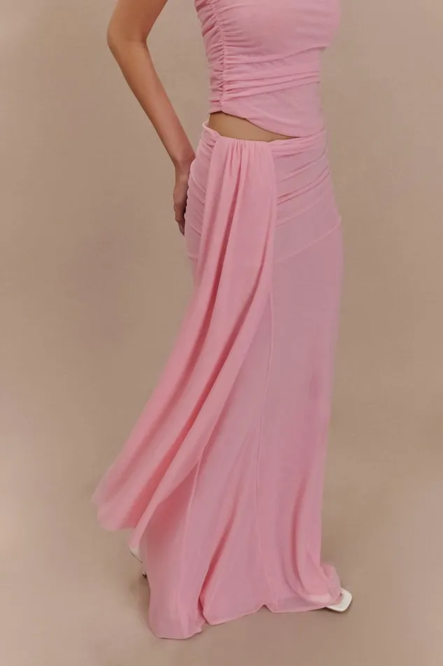 Women Meshki Bottoms Arna Mesh Maxi Skirt 8211 Candy Pink
