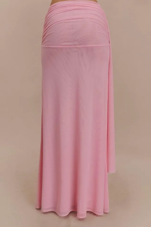 Women Meshki Bottoms Arna Mesh Maxi Skirt 8211 Candy Pink