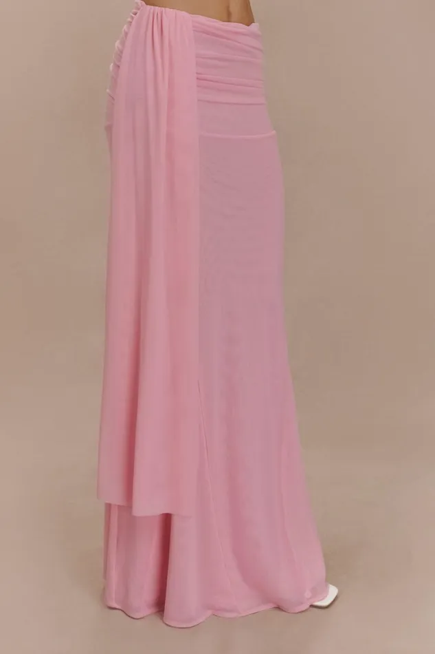 Women Meshki Bottoms Arna Mesh Maxi Skirt 8211 Candy Pink