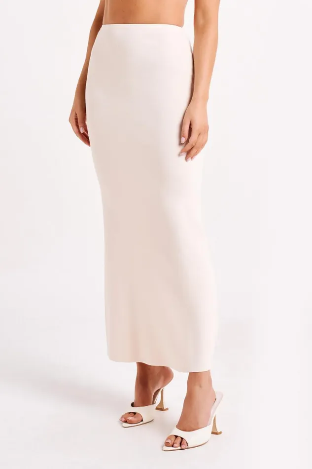Women Meshki Bottoms Avani Mid Rise Knit Maxi Skirt 8211 Ivory