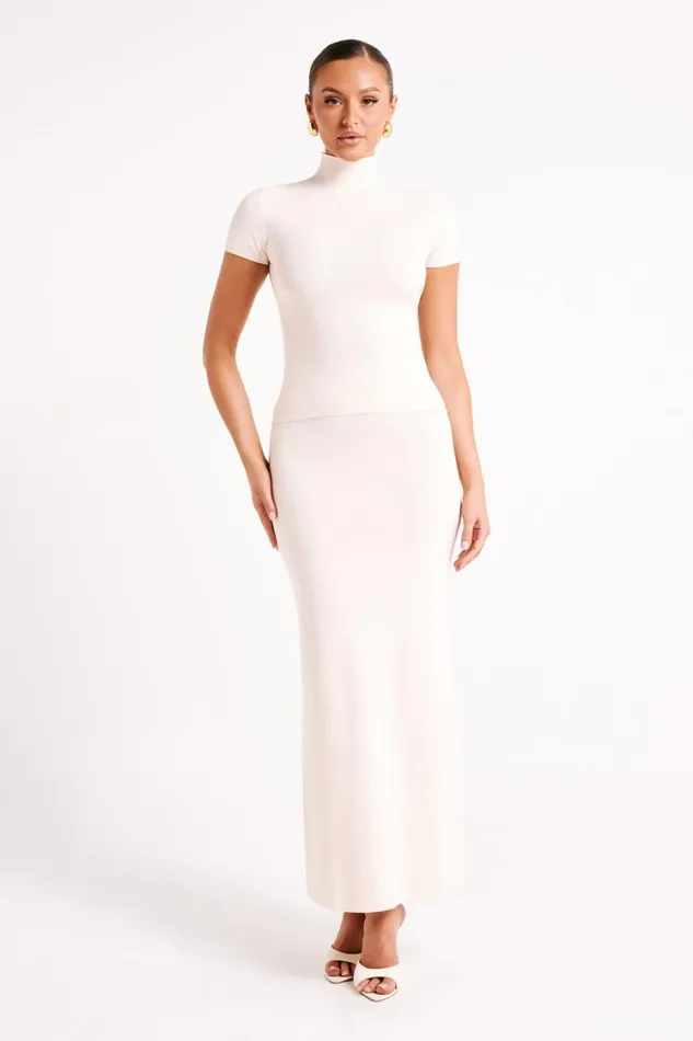 Women Meshki Bottoms Avani Mid Rise Knit Maxi Skirt 8211 Ivory