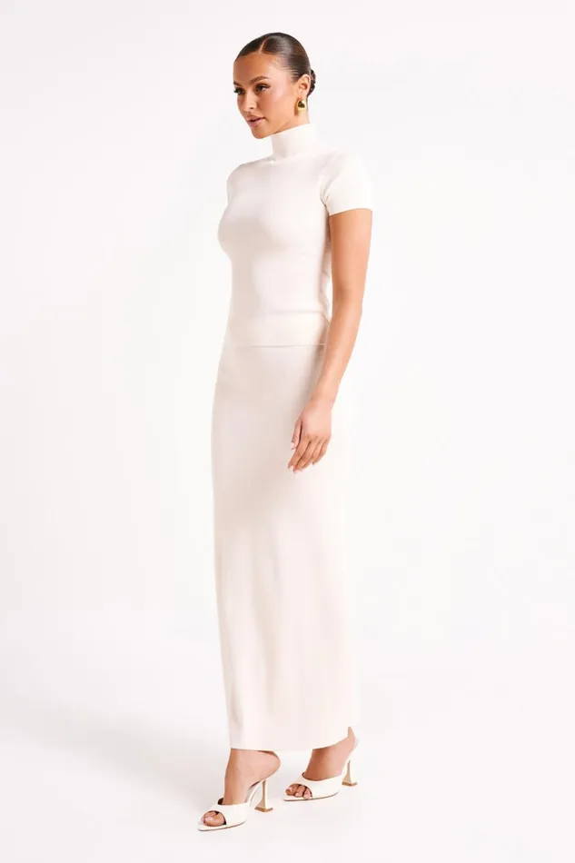 Women Meshki Bottoms Avani Mid Rise Knit Maxi Skirt 8211 Ivory