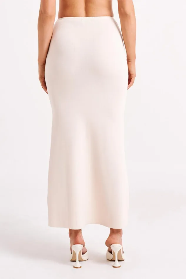 Women Meshki Bottoms Avani Mid Rise Knit Maxi Skirt 8211 Ivory