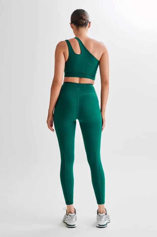 Women Meshki Bottoms Briar V Back Leggings With Pockets 8211 Green