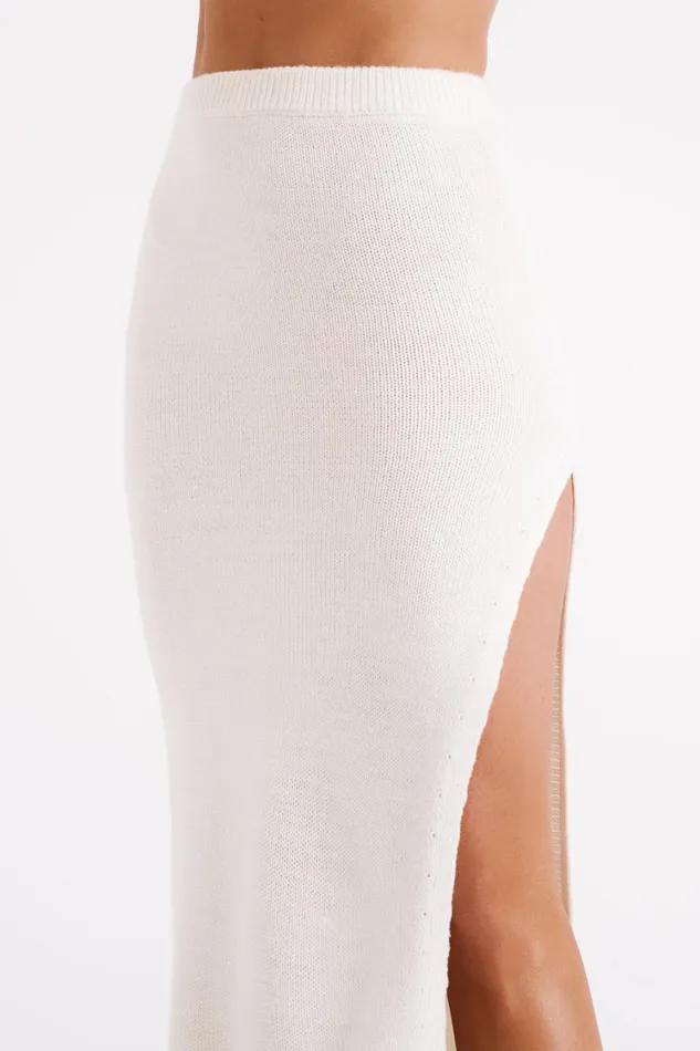Women Meshki Bottoms Brittany Knit Midi Skirt 8211 Ivory