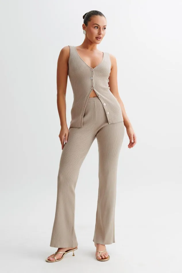 Women Meshki Bottoms Calypso Knit Trousers 8211 Tawny Grey