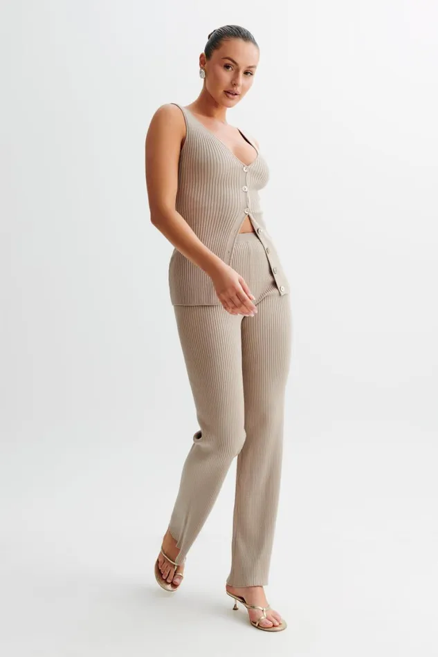 Women Meshki Bottoms Calypso Knit Trousers 8211 Tawny Grey