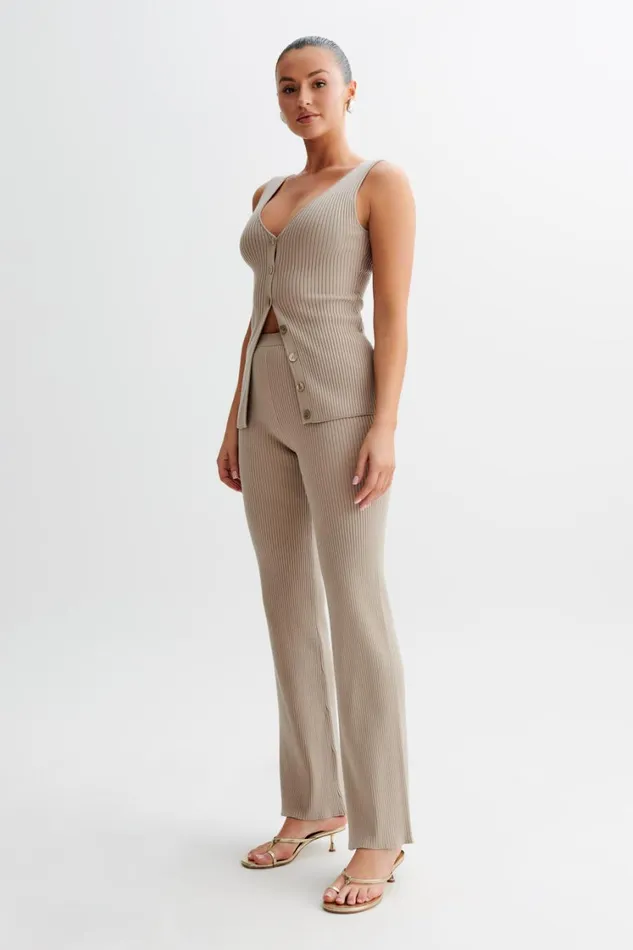 Women Meshki Bottoms Calypso Knit Trousers 8211 Tawny Grey
