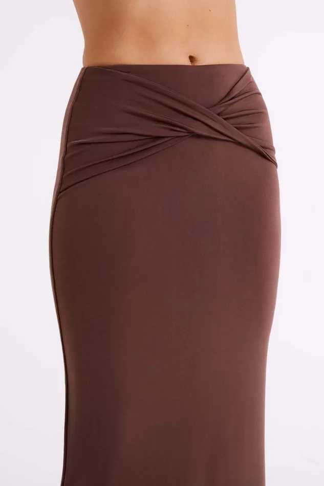 Women Meshki Bottoms Ceri Maxi Twist Skirt 8211 Mocha