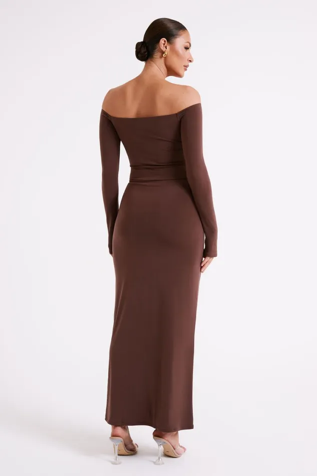 Women Meshki Bottoms Ceri Maxi Twist Skirt 8211 Mocha