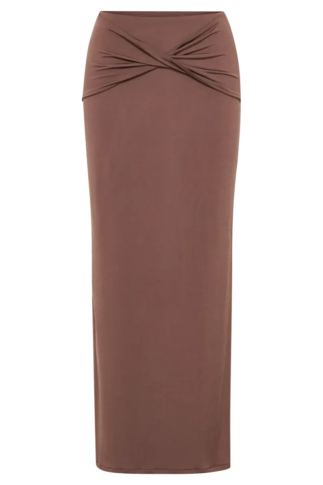 Women Meshki Bottoms Ceri Maxi Twist Skirt 8211 Mocha