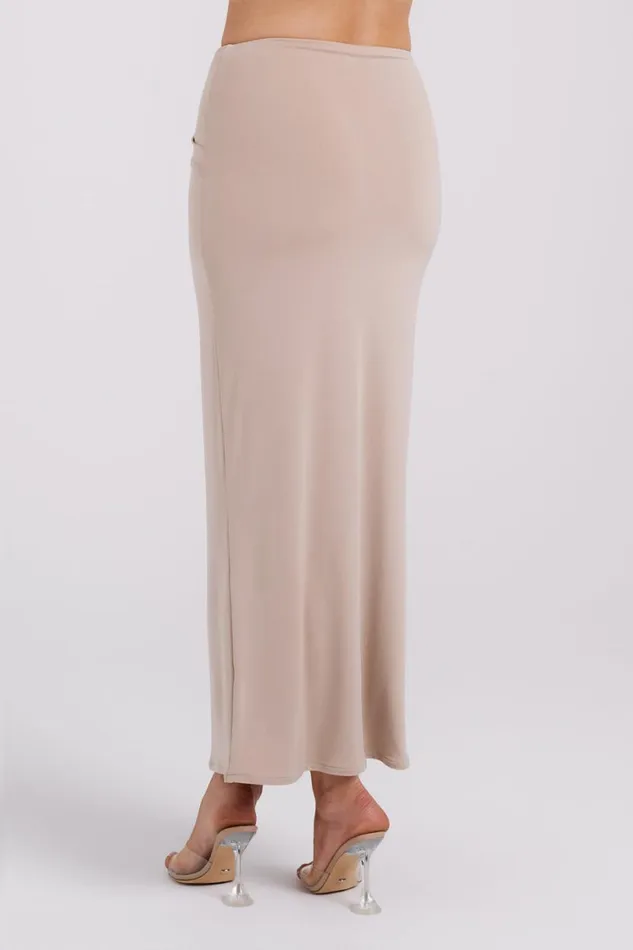 Women Meshki Bottoms Ceri Maxi Twist Skirt 8211 Taupe