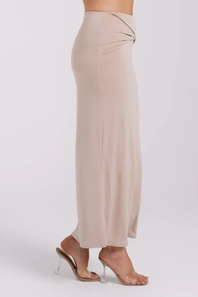 Women Meshki Bottoms Ceri Maxi Twist Skirt 8211 Taupe