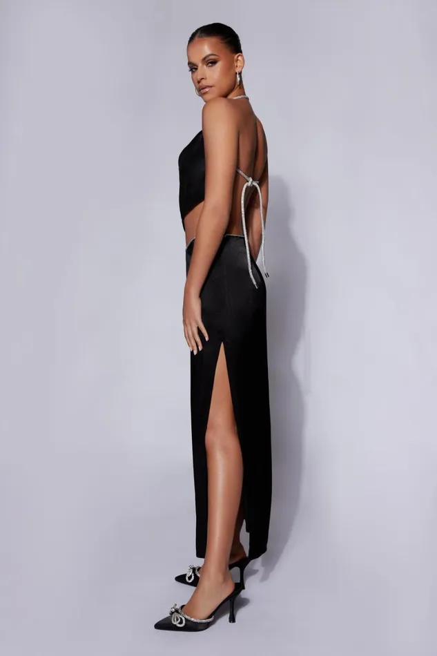 Women Meshki Bottoms Christie Diamante Rope Maxi Skirt 8211 Black Women Meshki Bottoms Christie Diamante Rope Maxi Skirt 8211 Black