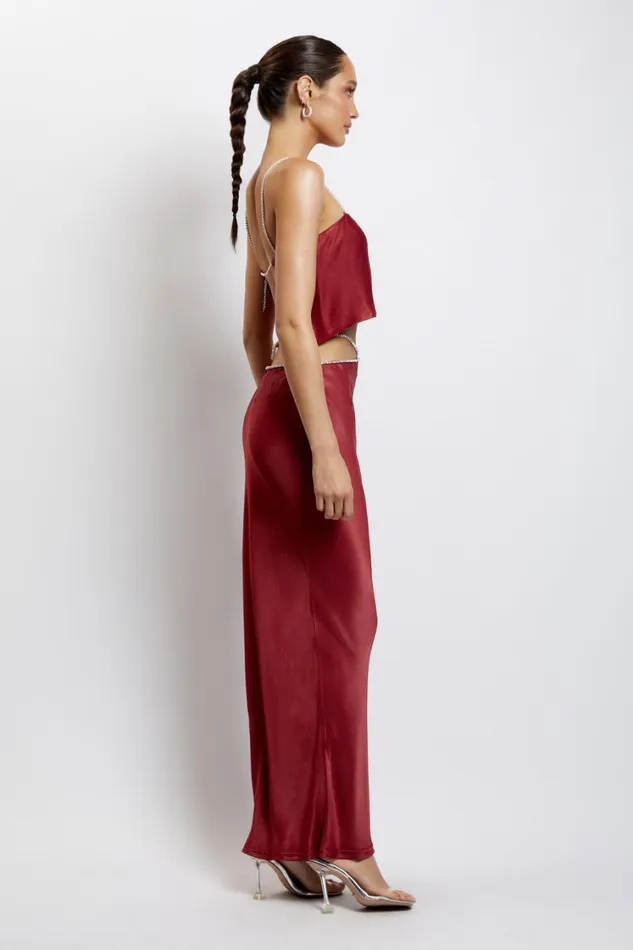 Women Meshki Bottoms Dayana Diamante Maxi Skirt 8211 Wine Women Meshki Bottoms Dayana Diamante Maxi Skirt 8211 Wine