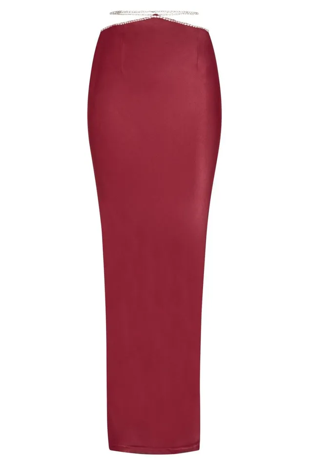 Women Meshki Bottoms Dayana Diamante Maxi Skirt 8211 Wine Women Meshki Bottoms Dayana Diamante Maxi Skirt 8211 Wine