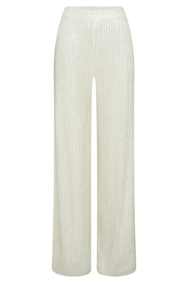 Women Meshki Bottoms Diaz Sequin Pants 8211 White