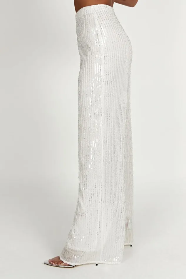 Women Meshki Bottoms Diaz Sequin Pants 8211 White