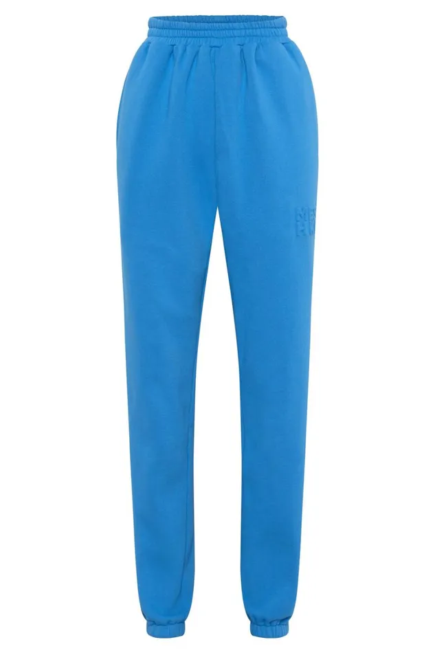 Women Meshki Bottoms Emery Embossed Fleeceback Joggers 8211 Blue Women Meshki Bottoms Emery Embossed Fleeceback Joggers 8211 Blue