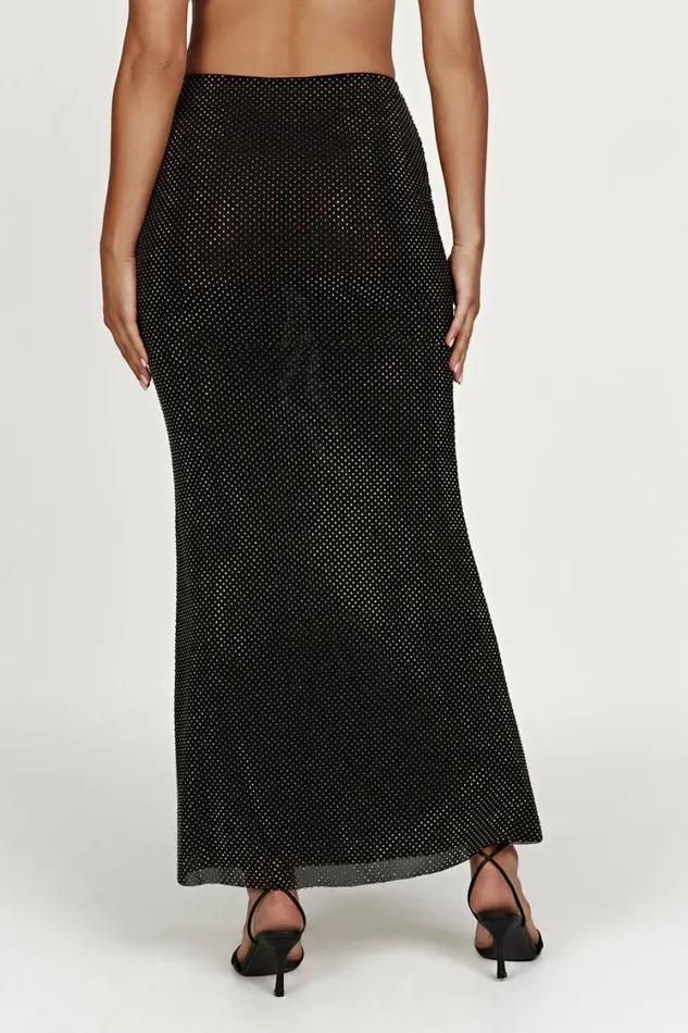 Women Meshki Bottoms Erika Diamante Maxi Skirt 8211 Black