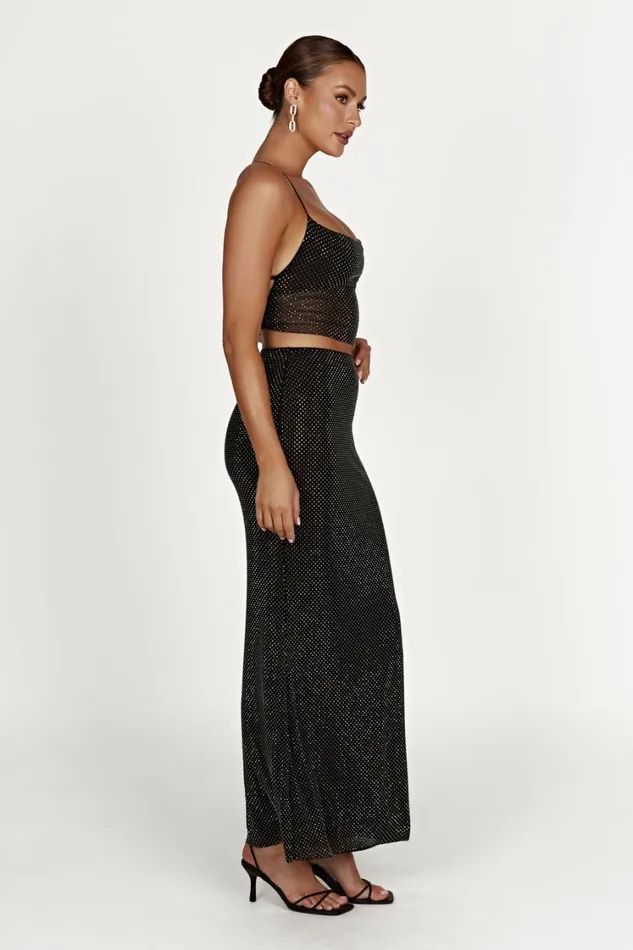 Women Meshki Bottoms Erika Diamante Maxi Skirt 8211 Black